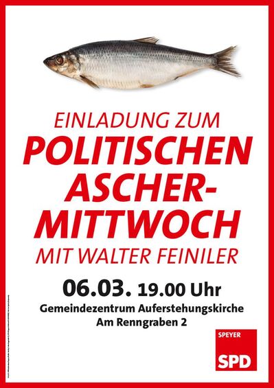 Einladung zum politischen Aschermittwoch mit Heringsessen